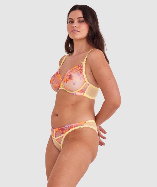 Enchanted Mi Amor High Leg Brazilian Knicker - Yellow/ Multicolour