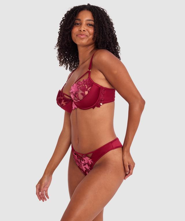 Vamp Wine & Dine High Leg G String - Berry