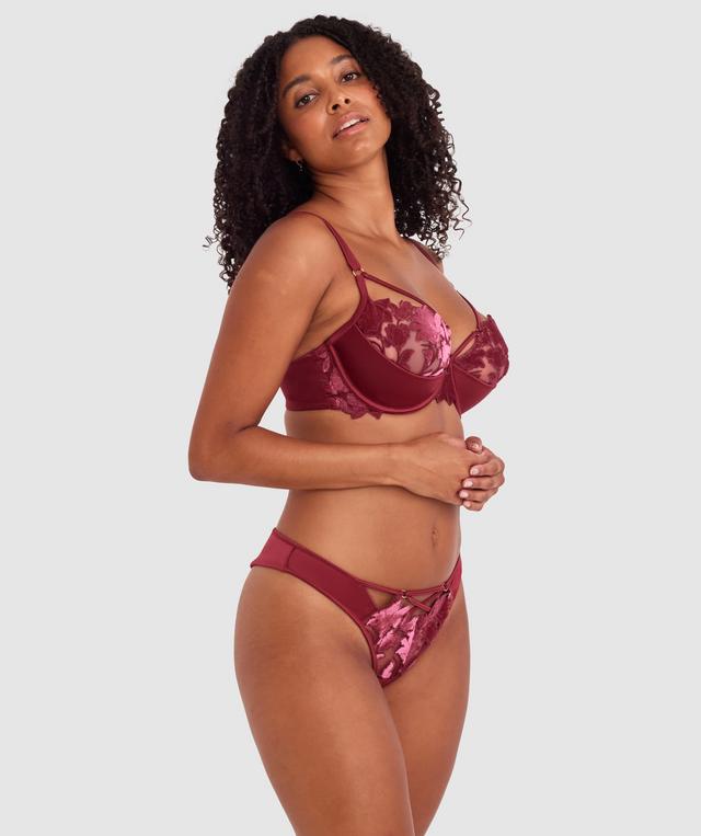 Vamp Wine & Dine High Leg G String - Berry
