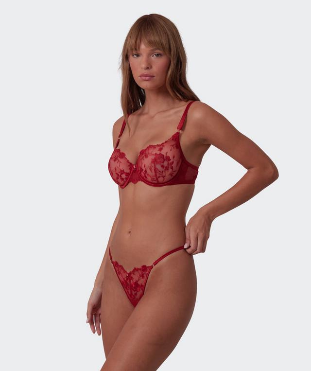 Vamp All Yours High Leg G String - Dark Red
