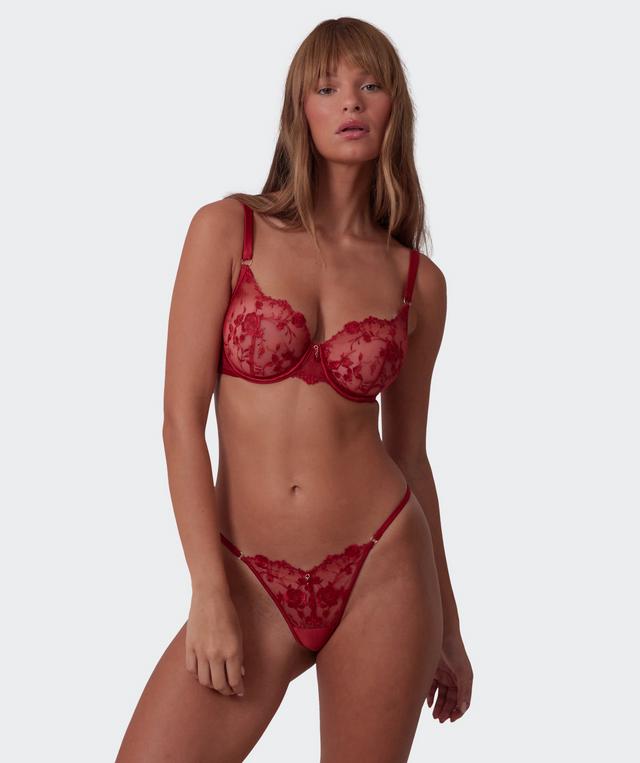 Vamp All Yours High Leg G String - Dark Red