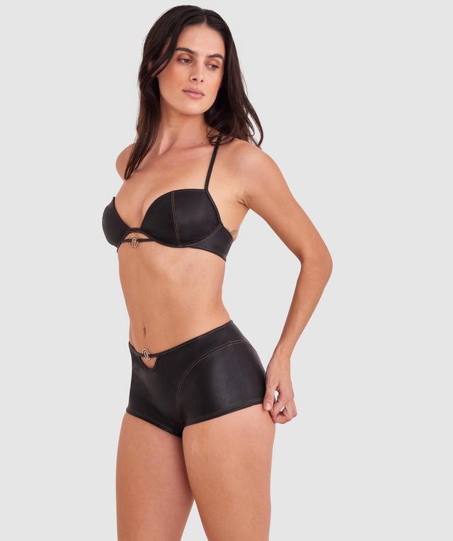 Night Games Slick Low Rise Shortie - Black