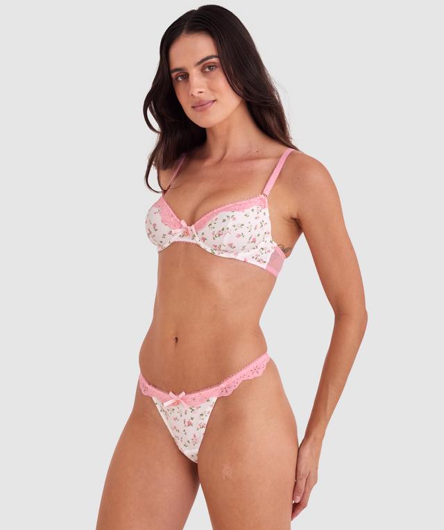 Claudia High Leg G String - Light Pink