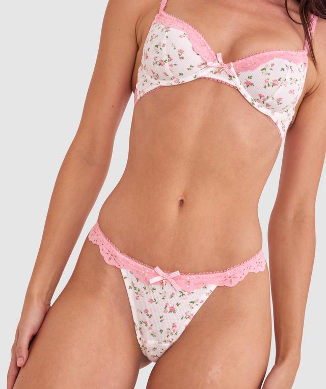 Claudia High Leg G String - Light Pink