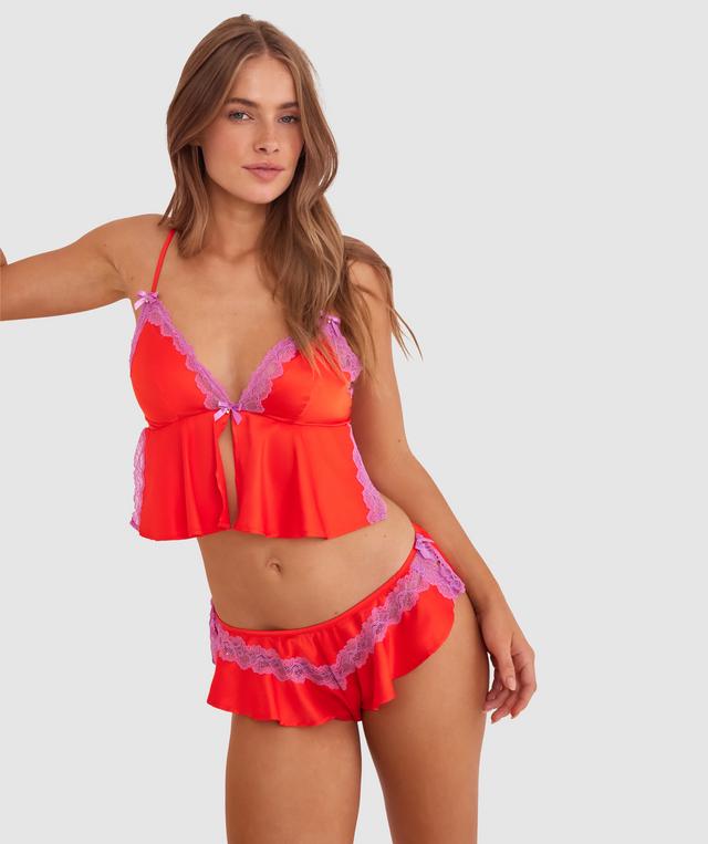 Night Games Summer Crush French Knicker - Light Red/ Purple
