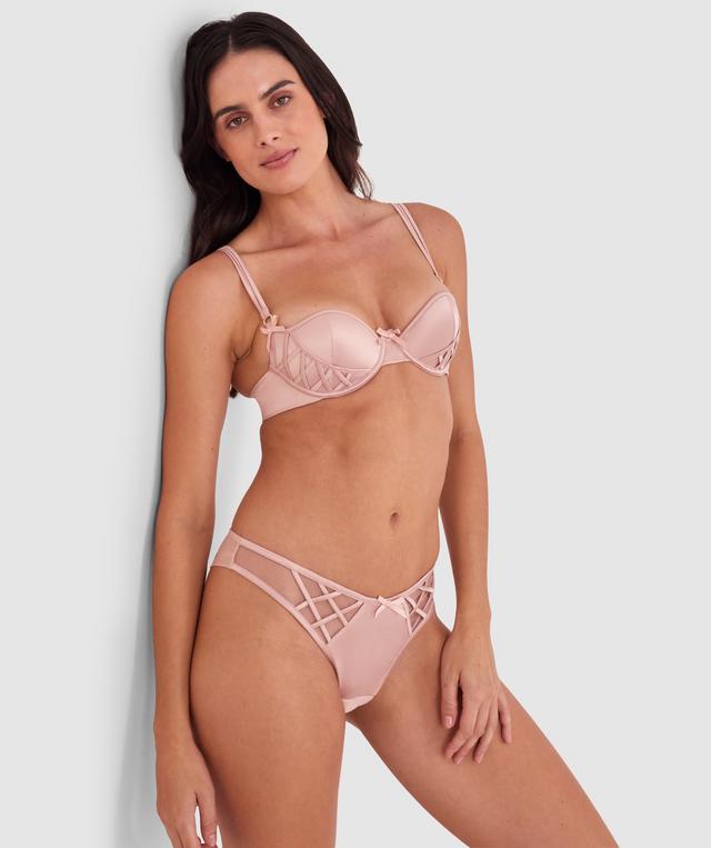 Vamp Bittersweet High Leg Brazilian Knicker - Blush Pink
