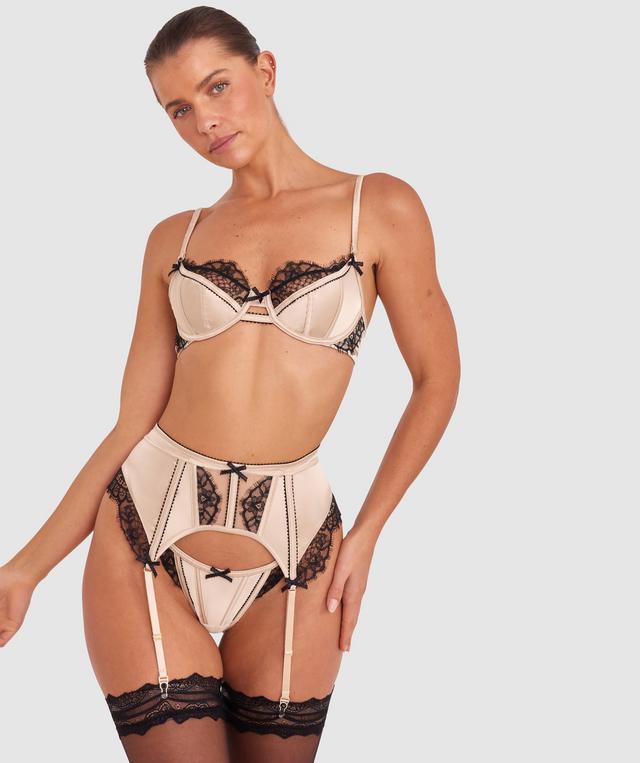 Vamp Invitation Only Waspie Suspender - Gold/Black