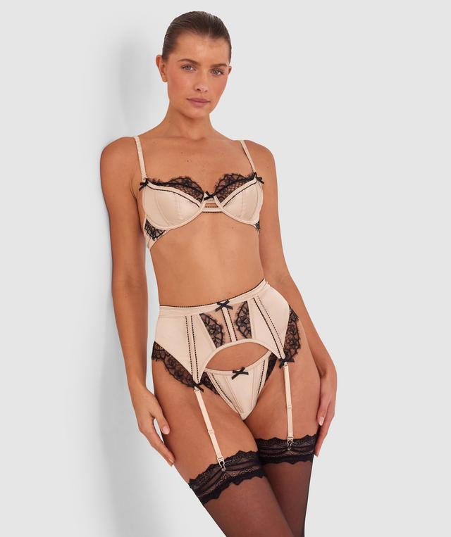 Vamp Invitation Only Waspie Suspender - Gold/Black