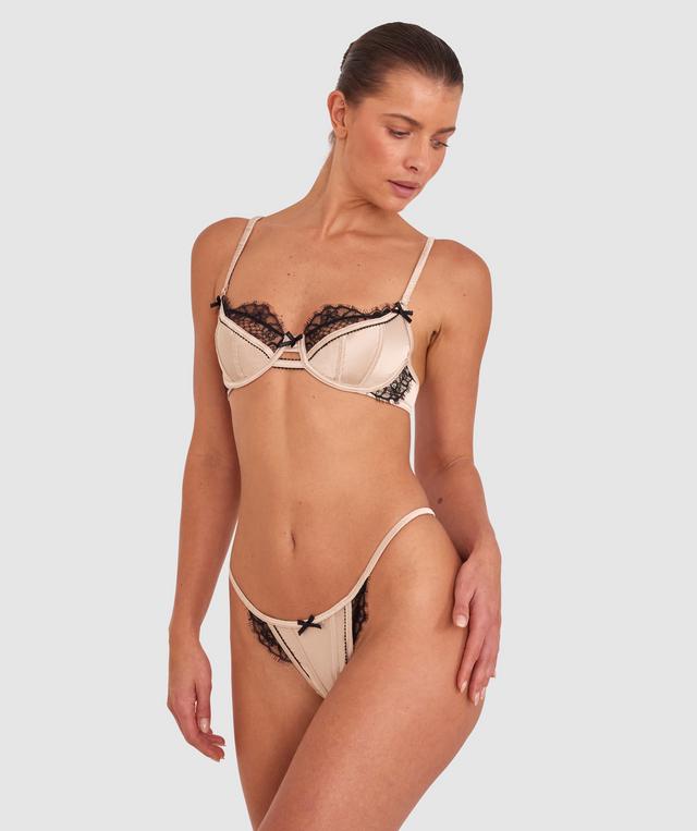 Vamp Invitation Only High Leg String - Gold/Black