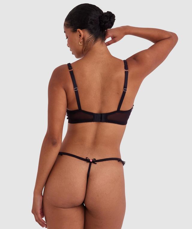Enchanted True Love High Leg String - Black/Multicolour