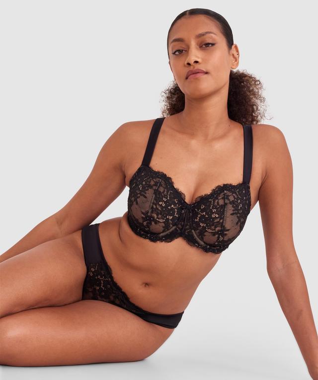 Sienna Brazilian Knicker - Black/Nude