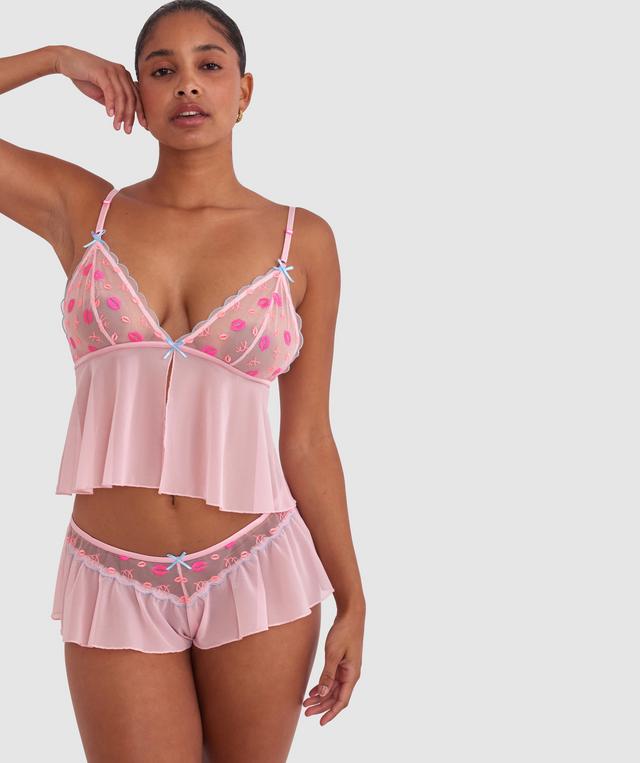 Night Games Kiss Kiss French Knicker - Pink