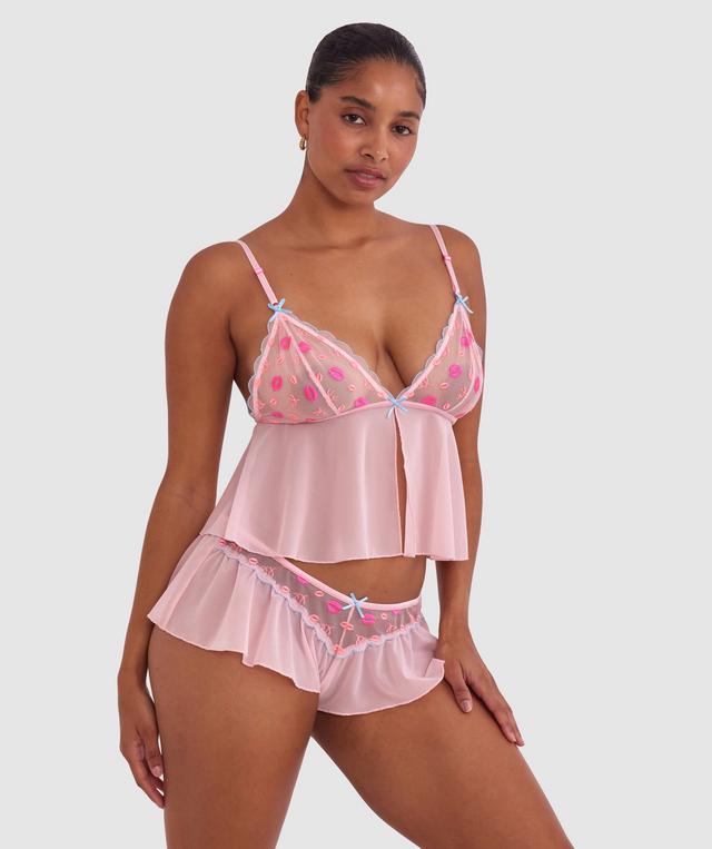 Night Games Kiss Kiss French Knicker - Pink