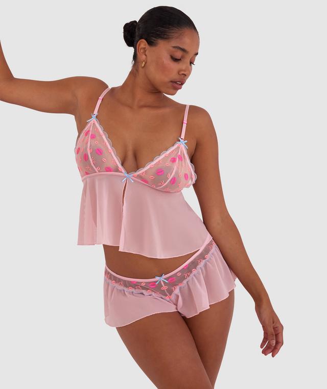 Night Games Kiss Kiss French Knicker - Pink