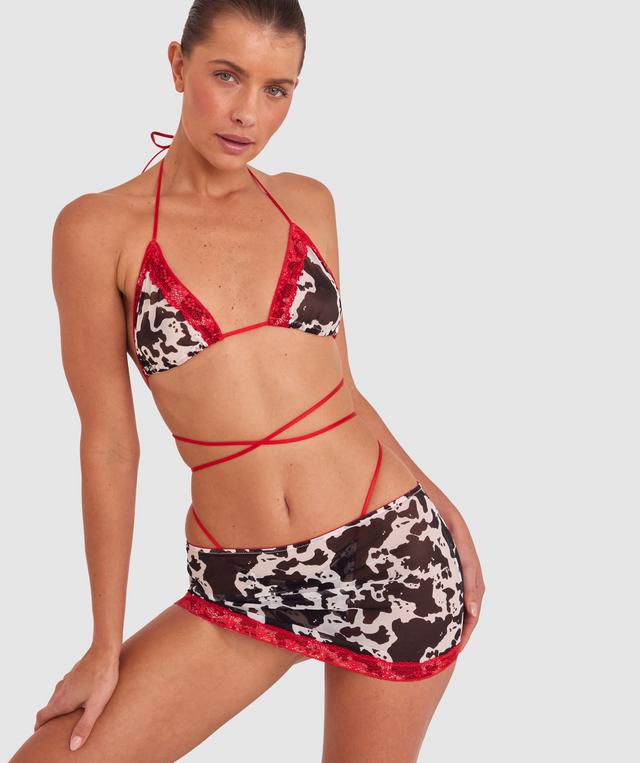 Night Games Hoedown 3 Piece Set - Print/Dark Red