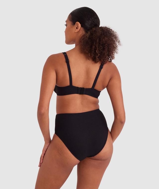 Cassie High Waist Bikini Bottom - Black