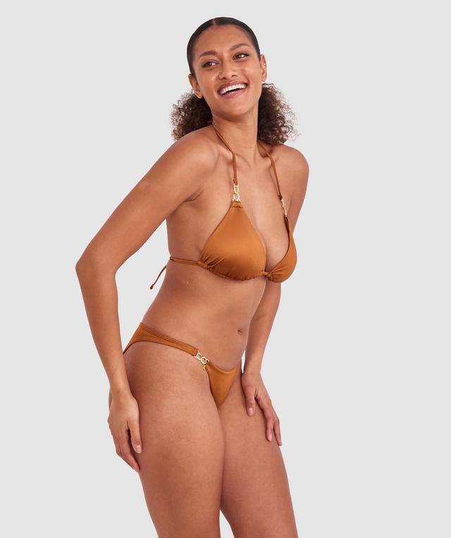 Ride It Cowgirl Brazilian Knicker Bikini Bottom - Brown