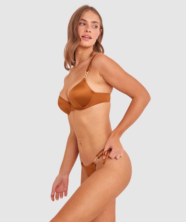 Ride It Cowgirl Push Up Bikini Top - Brown