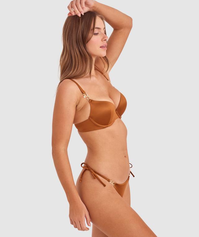 Ride It Cowgirl Push Up Bikini Top - Brown