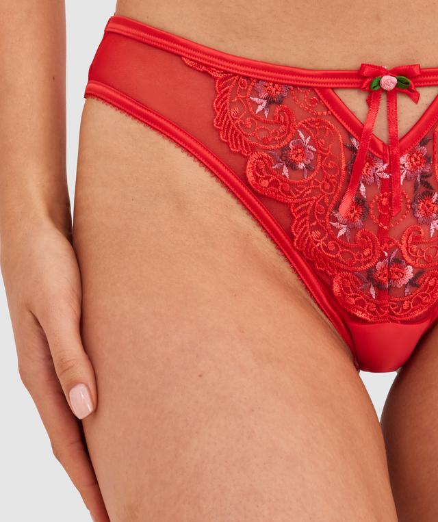 Enchanted Summertime Serenade High Leg Brazilian Knicker-Light Red / Multi