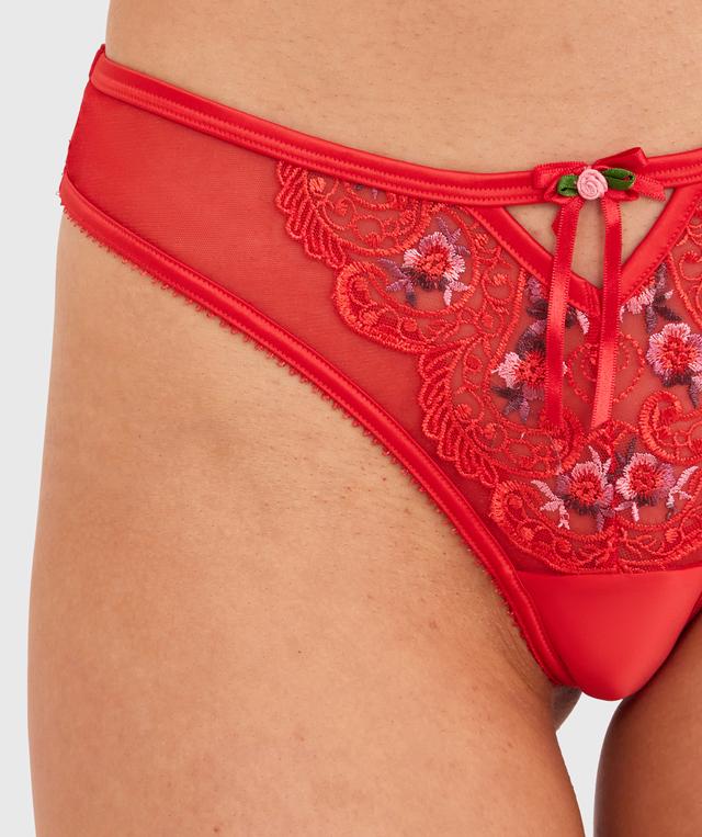 Enchanted Summertime Serenade High Leg G String-Light Red / Multi