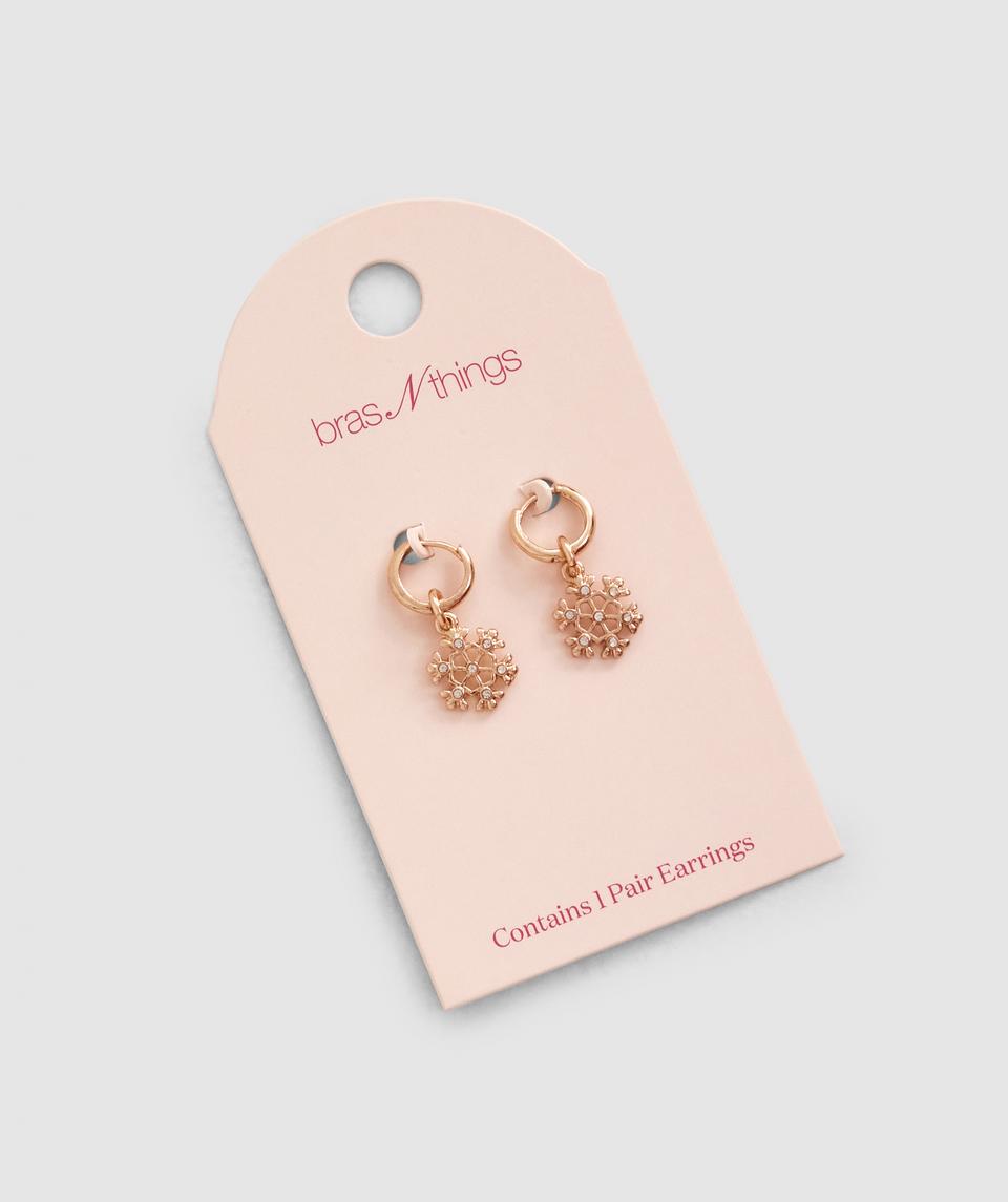 Snowflake Earrings - Gold