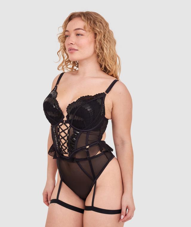 Vamp Vixen Push Up Bodysuit - Black