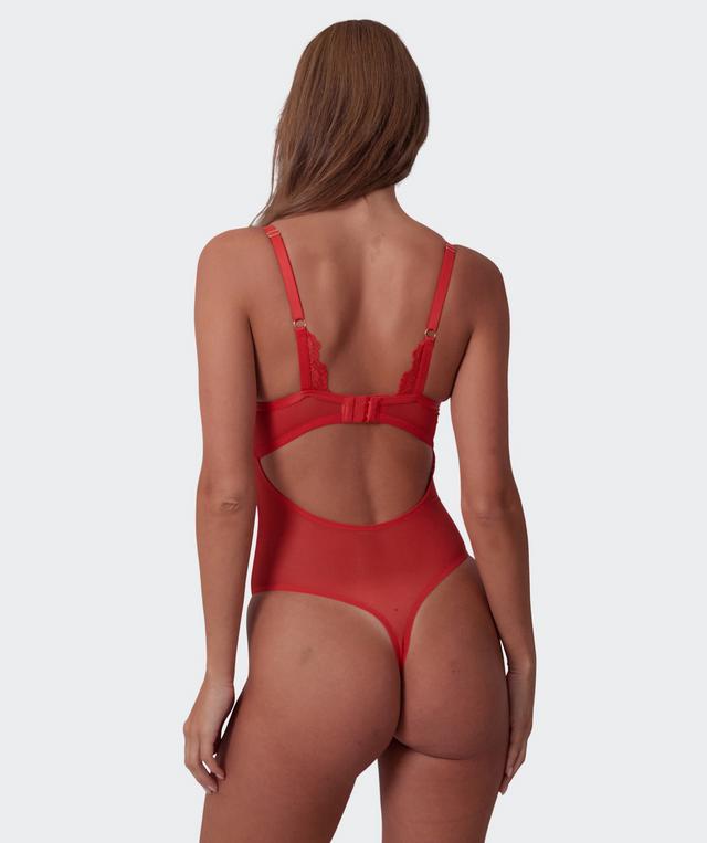 Imogen Push Up Bodysuit - Light Red
