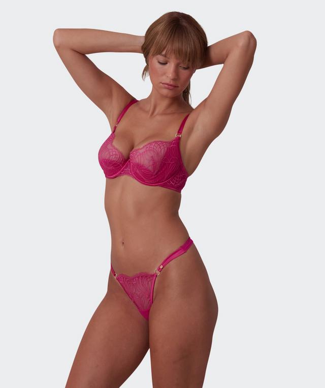 Vamp Be Mine High Leg String - Dark Pink