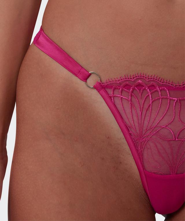 Vamp Be Mine High Leg String - Dark Pink