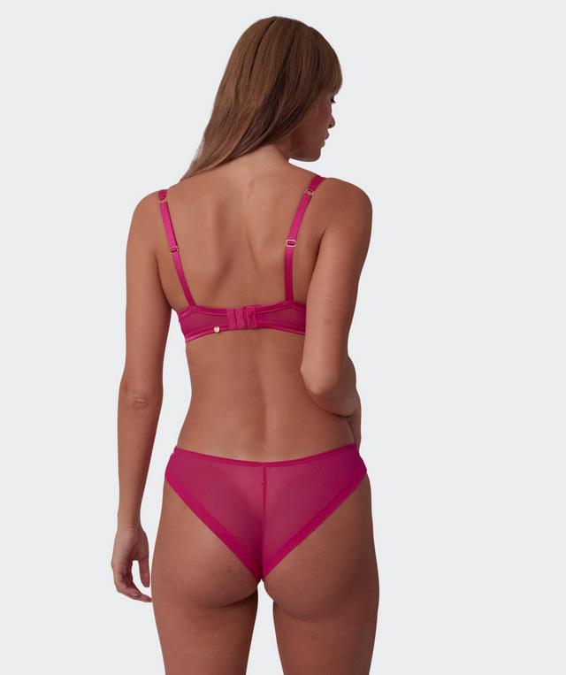Vamp Be Mine High Leg Brazilian Knicker - Dark Pink