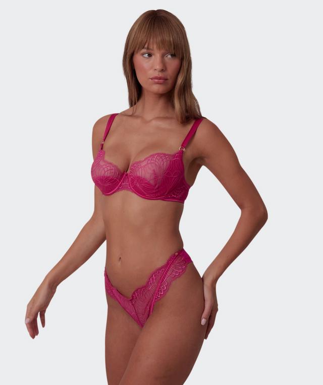 Vamp Be Mine High Leg Brazilian Knicker - Dark Pink