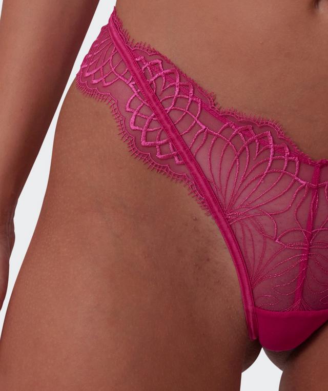 Vamp Be Mine High Leg Brazilian Knicker - Dark Pink