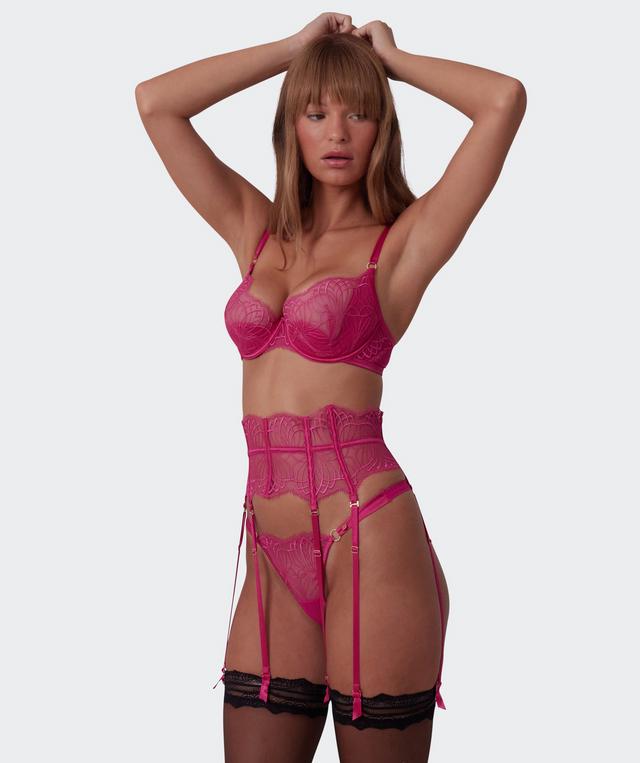 Vamp Be Mine Suspender - Dark Pink