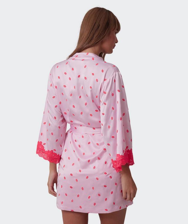 Angelica Kisses Short Wrap - Print/Pink