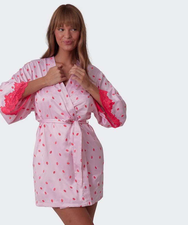 Angelica Kisses Short Wrap - Print/Pink