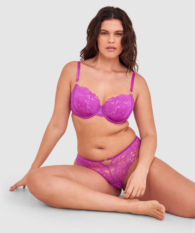 Narelle Lightly Lined Balconette Bra - Purple