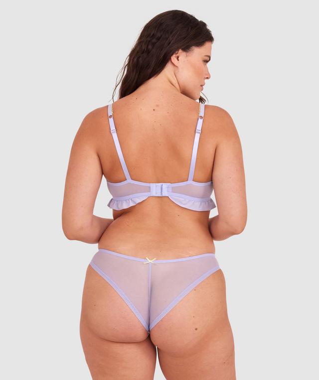 Enchanted Be My Bow High Leg Brazilian Knicker - Lavender