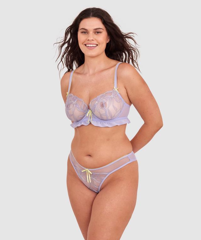 Enchanted Be My Bow High Leg Brazilian Knicker - Lavender