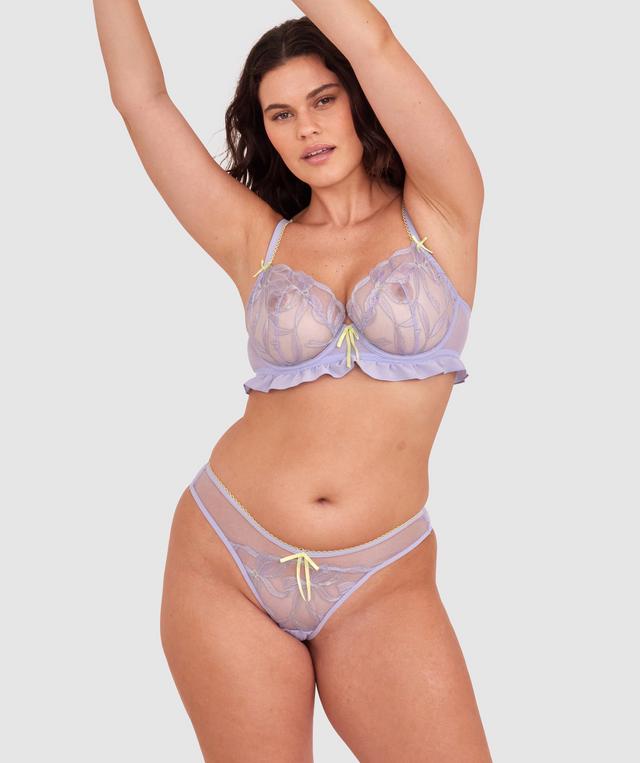 Enchanted Be My Bow High Leg Brazilian Knicker - Lavender