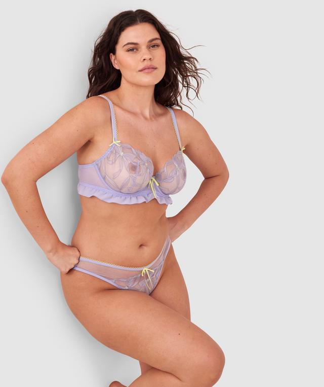 Enchanted Be My Bow High Leg Brazilian Knicker - Lavender
