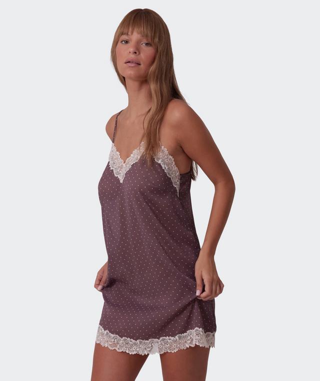 Elspeth Short Slip - Print Spot/Grey