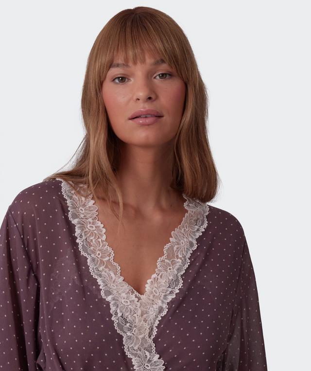 Elspeth Short Wrap - Print Spot/Grey