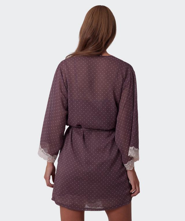 Elspeth Short Wrap - Print Spot/Grey