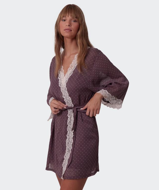 Elspeth Short Wrap - Print Spot/Grey