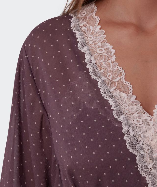 Elspeth Short Wrap - Print Spot/Grey