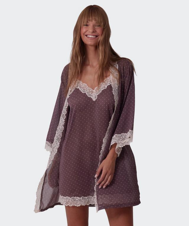 Elspeth Short Wrap - Print Spot/Grey