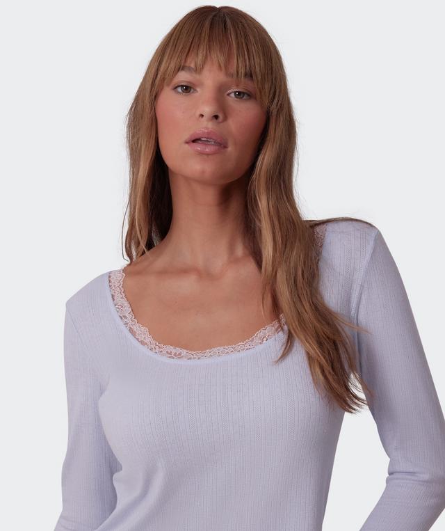 Mix And Match Long Sleeve Top-Light Blue