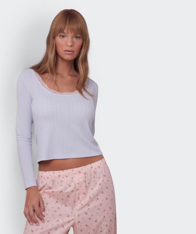 Mix And Match Long Sleeve Top-Light Blue