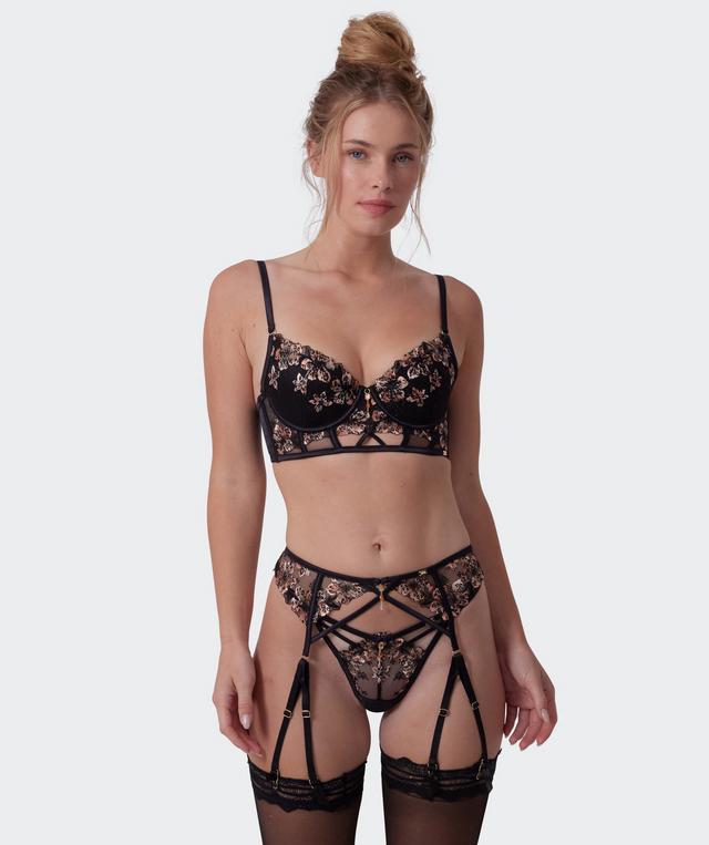 Vamp Allure Suspender - Black / Print Animal